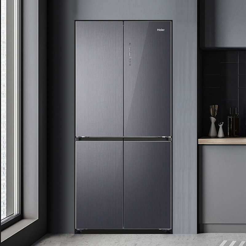 送微波炉海尔haier十字对开门冰箱470容量一级能效风冷无霜干湿分储双