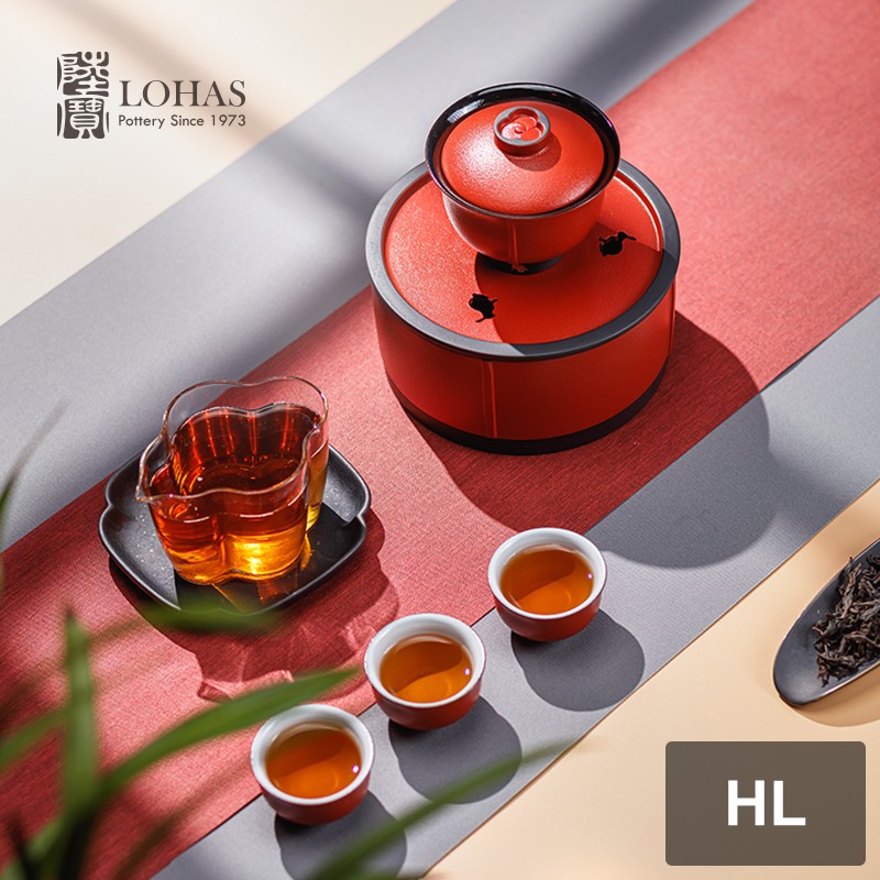 陆宝 福照万家盖碗茶具套装 节日礼盒高端功夫茶具兔年泡茶壶玻璃公道杯 8件式盖碗茶具套装(礼盒装)高清大图