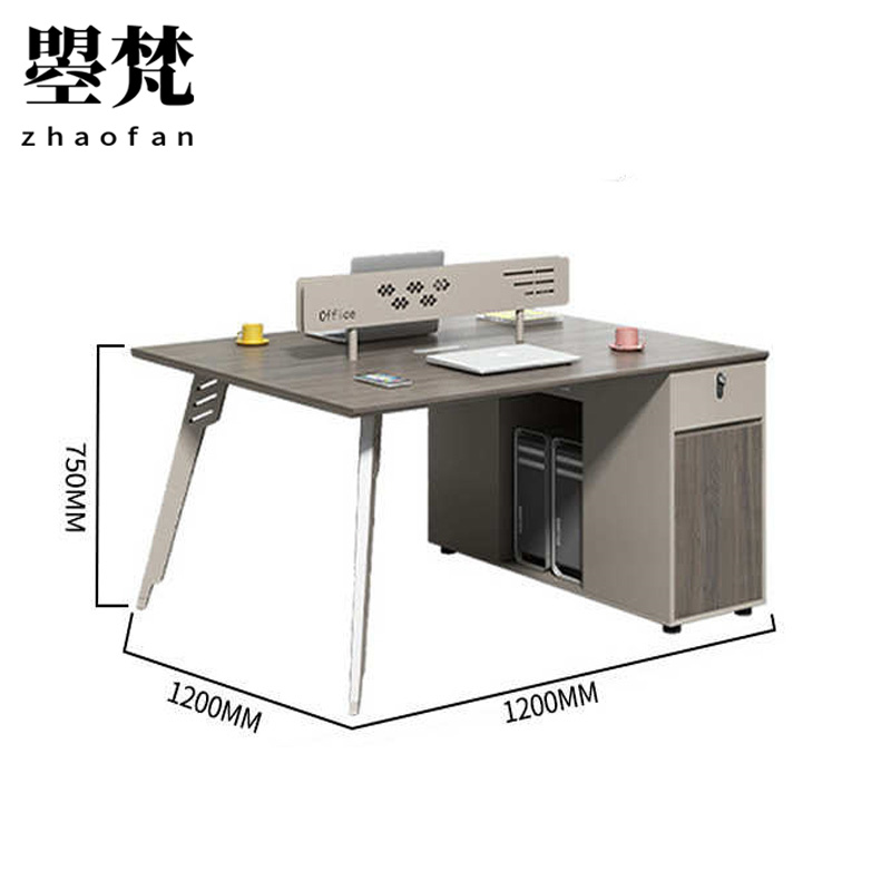 曌梵办公桌双人位1.2米张高清大图