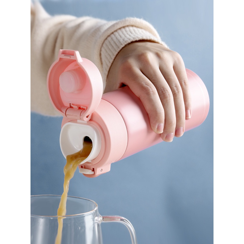 家柏饰(CORATED)弹跳盖保温杯女中学生茶杯防摔简约仙女水杯韩式少女便携高清大图