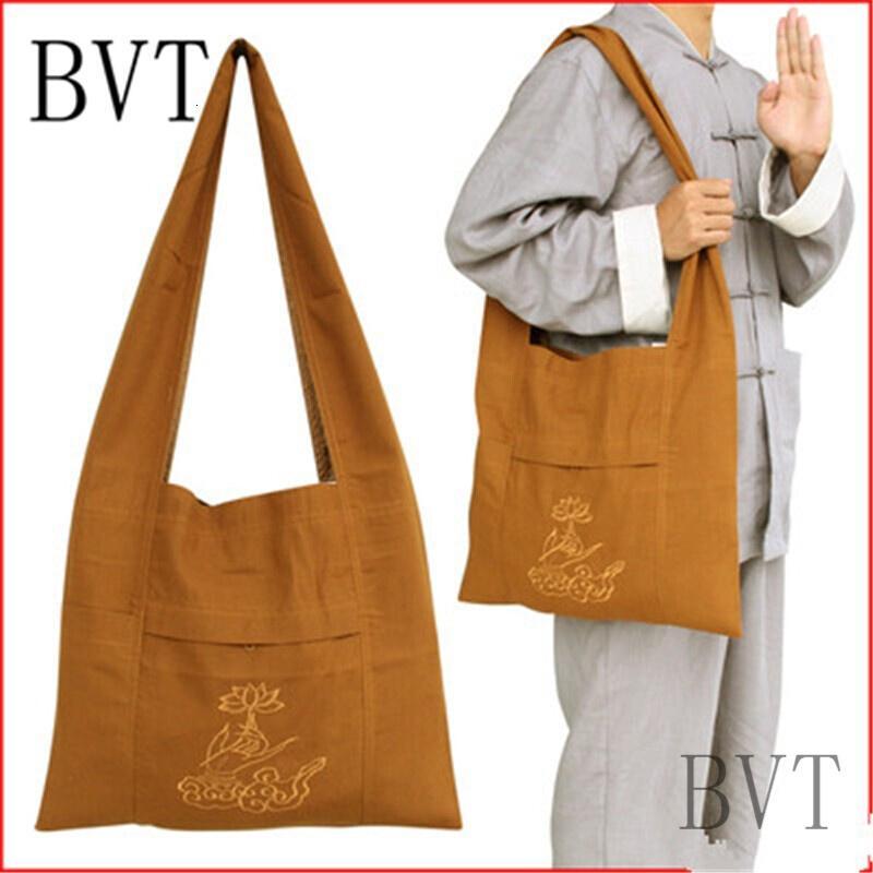 bvt佛教用品棉帆布居士包和尚背包朝山袋佛包斜挎僧包香袋罗汉袋禅修