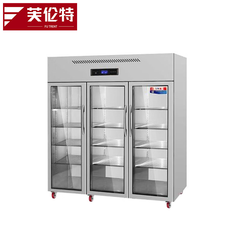 芙伦特大商用冷藏展示柜三门冰箱商用厨房大容量冰柜食堂餐饮酒店后厨冷藏玻璃展示柜大FLT-GT-SMLC-ZL高清大图