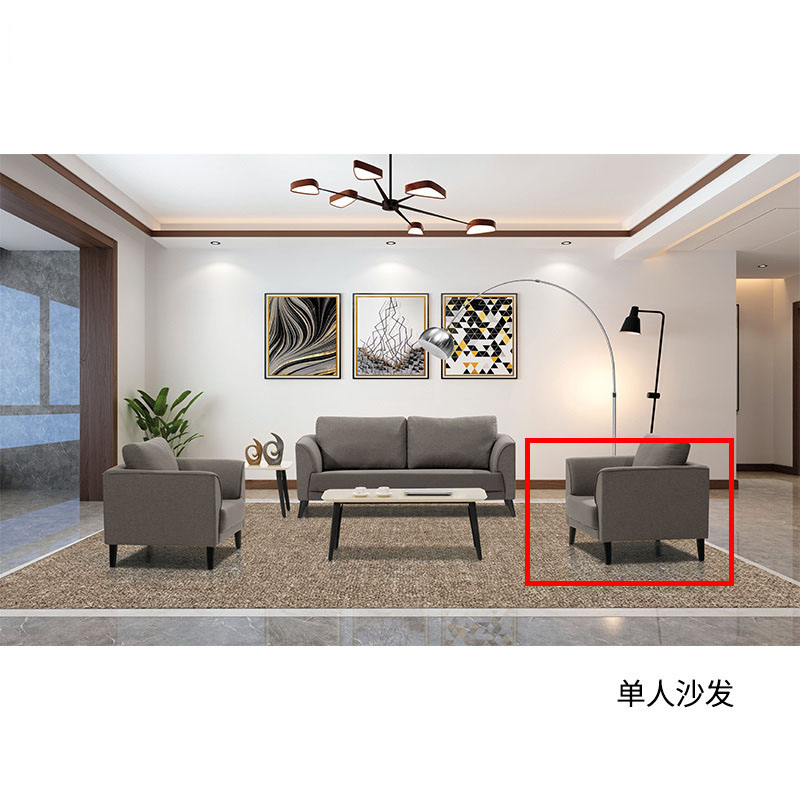 MGS -GNWSB809G 大气办公沙发 现代简约皮艺商务会客沙发 布艺 单人沙发950*850*800(绿色) 1件