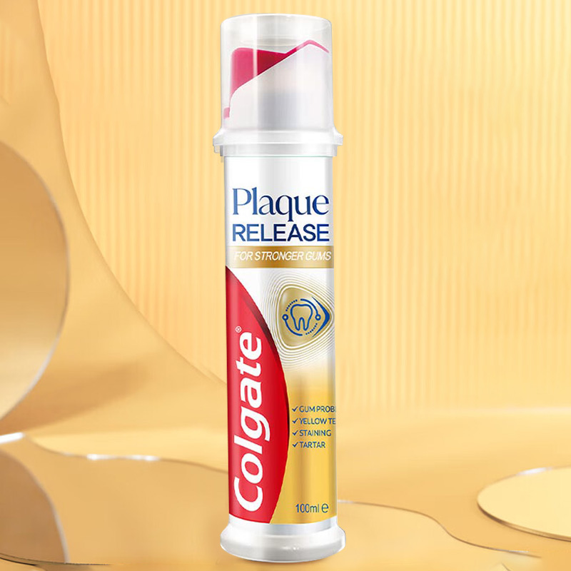 高露洁牙膏100ml对抗牙菌斑直立真空按压泵式61042474高清大图