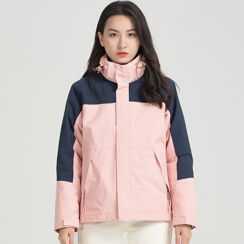渔人船长户外情侣款冲锋衣男女三合一两件套防风保暖可脱卸登山服外套高清大图