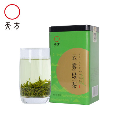 天方茶叶125g云雾绿茶 小罐装茶 烘青绿茶 听装绿茶茶叶