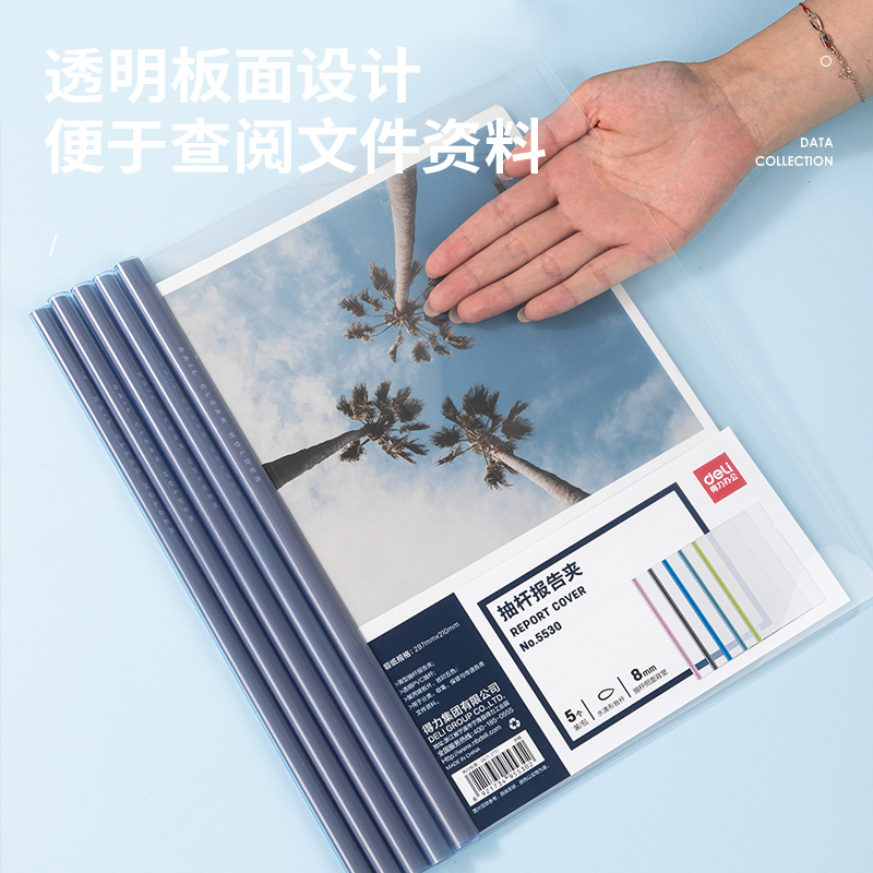 得力5530抽杆夹(混)/10只装