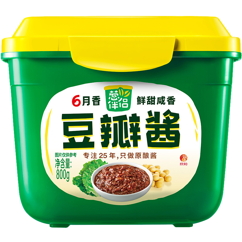 欣和葱伴侣6月香豆瓣酱800g大盒装家用六月香豆酱拌面蘸酱高清大图
