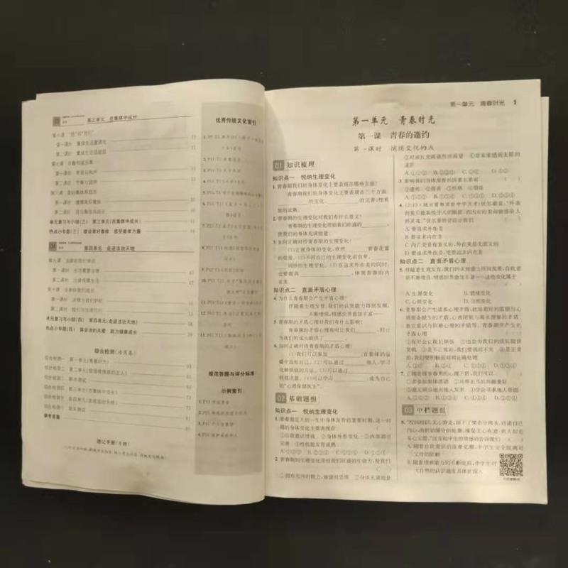 七年级下册道德与法治人教版 2021课时夺冠七年级下册道德与法治人教版课时同步练习册
