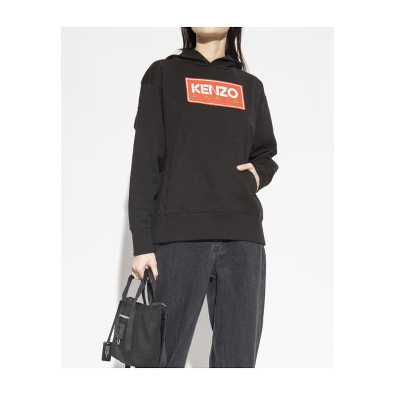 高田贤三(Kenzo)女士运动卫衣长袖弹力下摆袋鼠口袋时尚休闲连帽高清大图