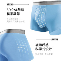 冰丝内裤男士平角裤男生简约四角透气莫代尔感学生青年裤头2-4条