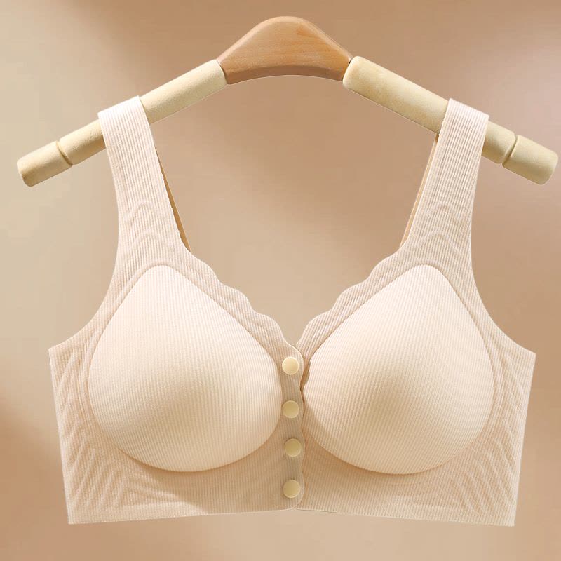 恒源祥前扣内衣妈妈文胸无钢圈软支撑防下垂背心式中老年无痕胸罩图片