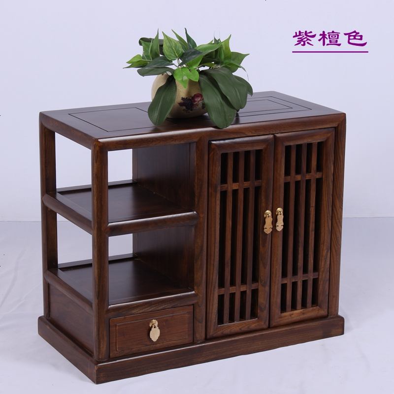 茶水柜餐边柜水酒柜实木中式客厅办公整装茶炉柜净水桶柜茶柜 紫檀色______仅柜子_双_