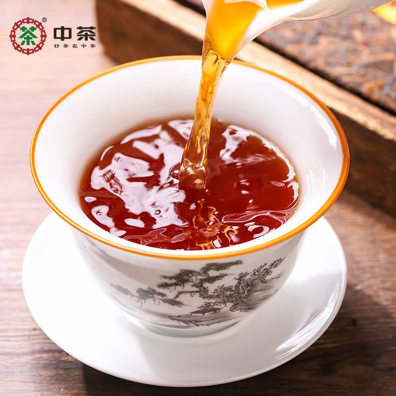 中茶普洱茶龙砖熟普紧压茶500g茶砖腾龙献瑞云南普洱茶叶中华老字号