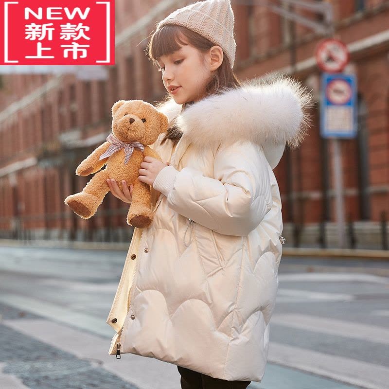 可莉允女童羽绒服2022新款洋气轻薄冬季外套加绒加厚高端棉服冬装面包服图片