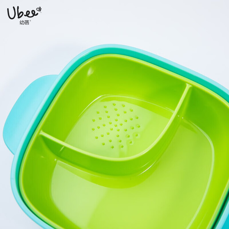Ubee幼蓓儿童便携分格辅食碗婴儿吃饭抗摔餐具 芭比粉 乐友 X91YR000A9