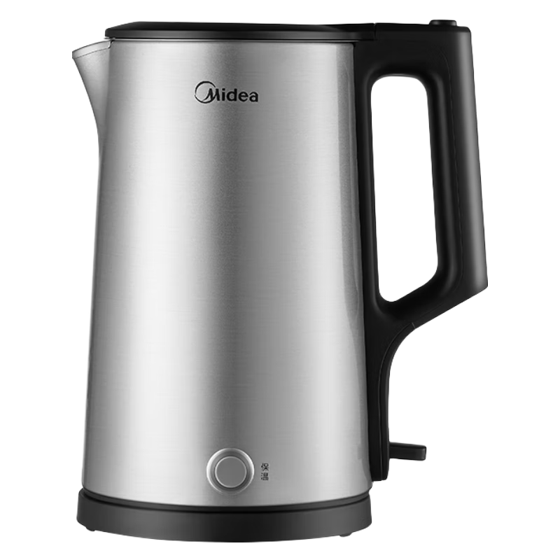 美的(Midea) 电热水壶 家用1.7L烧水壶双钢防烫防干烧热水壶恒温 316l不锈钢电水壶 PJ17A06
