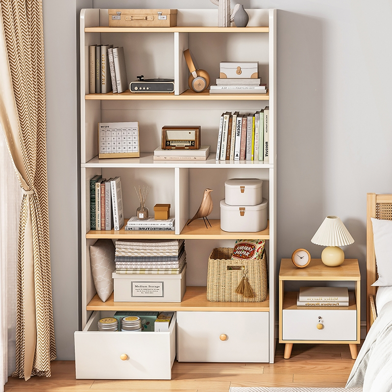 庄子然书架置物架落地卧室简易家用客厅收纳柜子儿童书柜置物柜现代