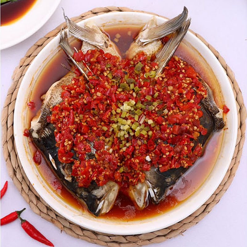 剁椒鱼头盘子蒸鱼盘子家用大盘子家用大号圆形蒸鱼盘陶瓷菜盘