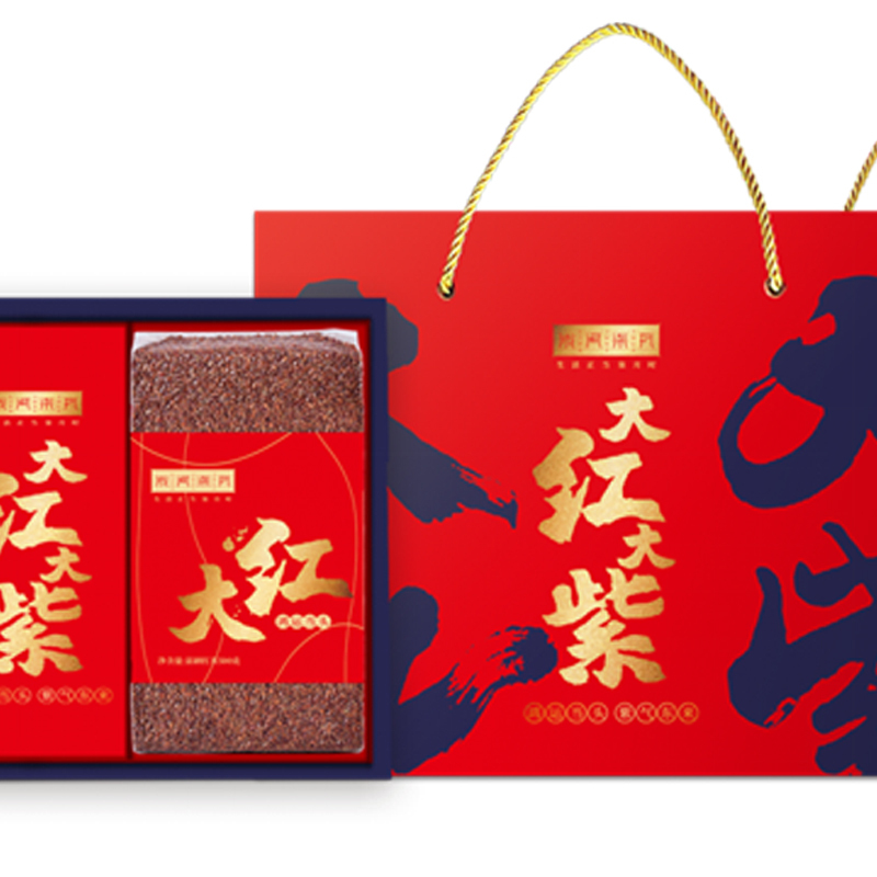 陇间柒月大米礼盒 大红大紫 富硒红米500克富硒紫米500克Z195
