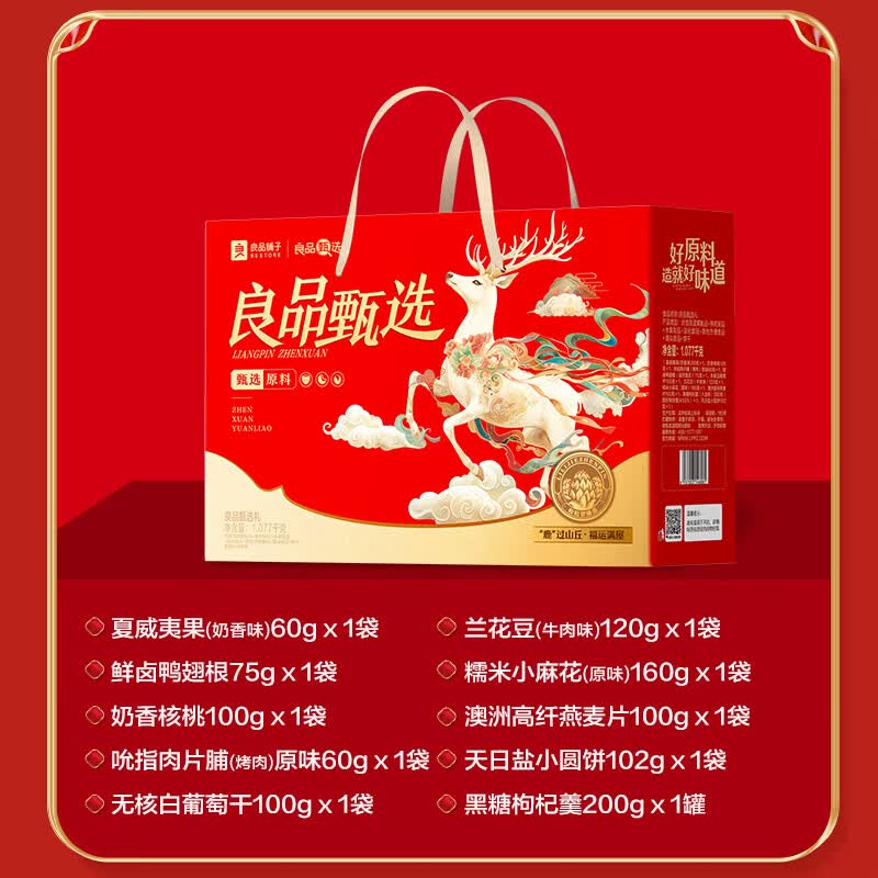 良品铺子精选坚果大礼包多种口味组合装健康零食干果礼盒送礼自食皆宜高清大图