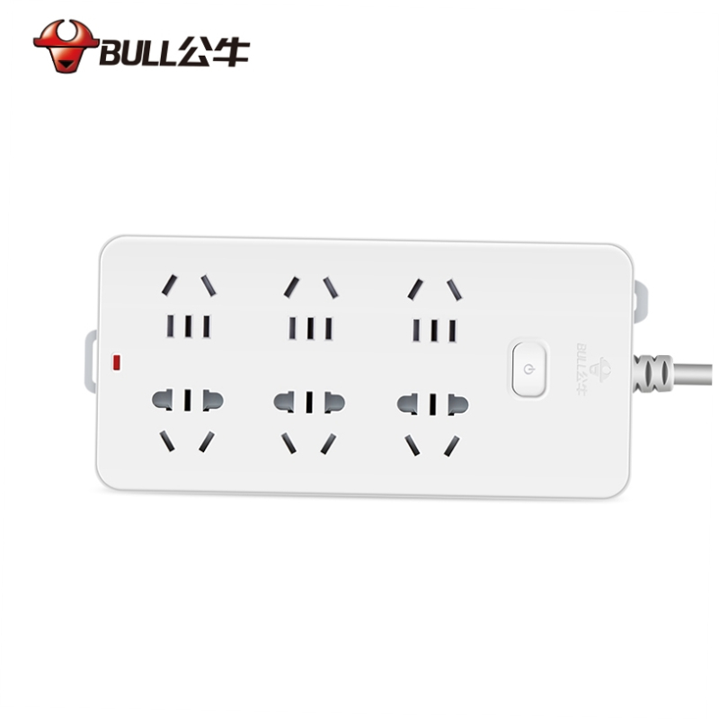 公牛(bull) GN-109K 6位X30孔 3米长 插座接线板插排插线板拖线板插板