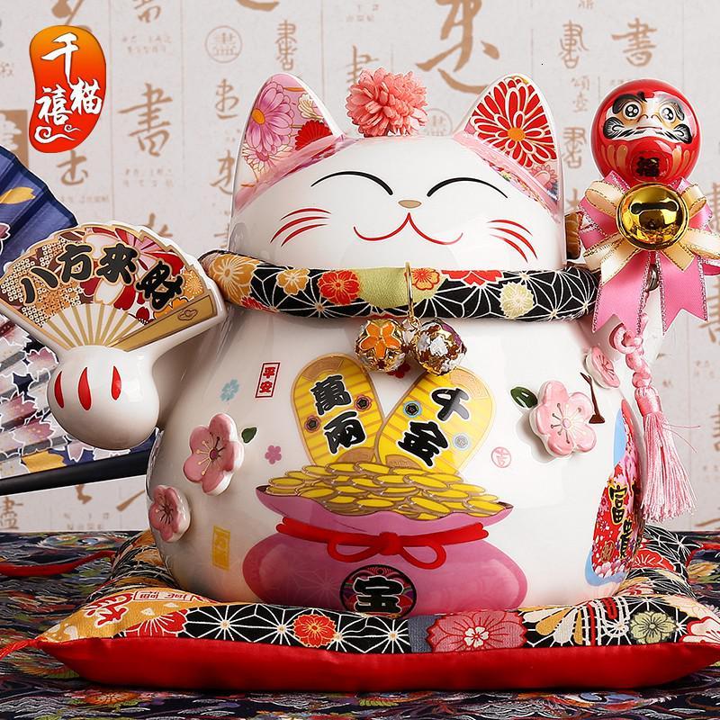 正版猫摆件大号发财猫店铺开业礼品陶瓷储蓄罐创意家居装饰品 三维工匠 生意兴隆猫