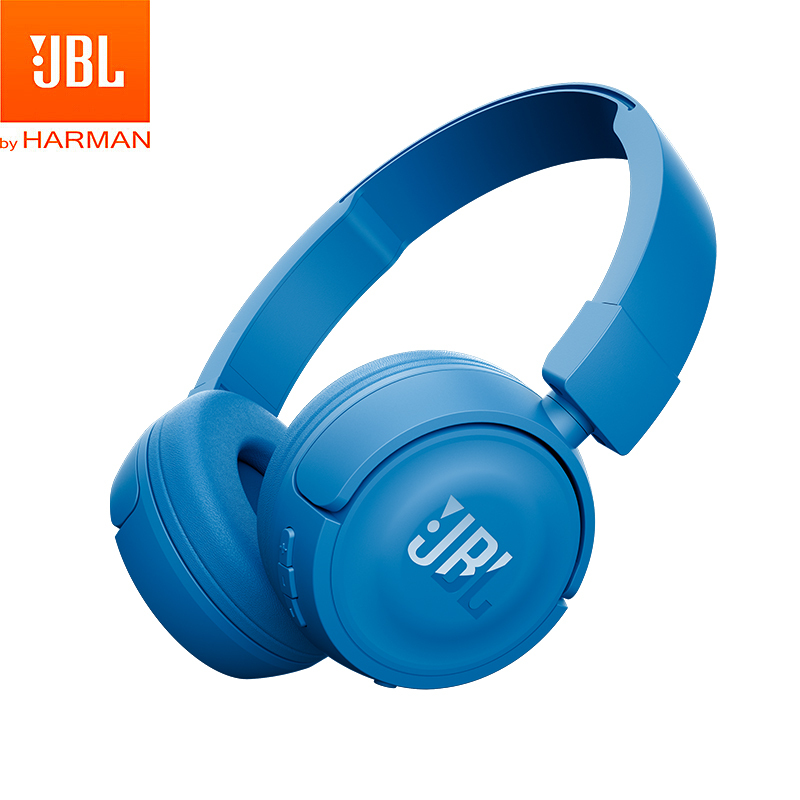 JBL/T450BT头戴式蓝牙无线耳机 可折叠便携头戴贴耳式 立体声音乐耳机跑步运动游戏耳机 蓝色