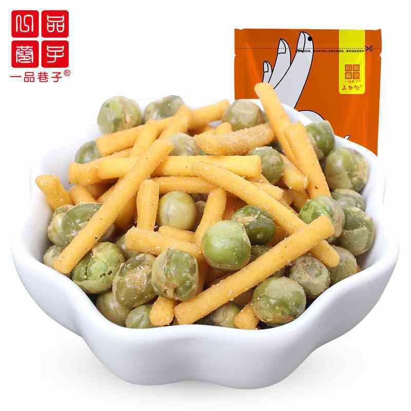 一品巷子 混合装豌豆虾条168g*6袋休闲豆豆炒网红小吃