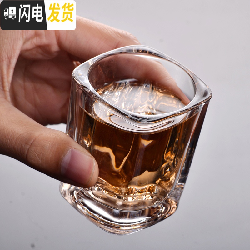 三维工匠2两白酒杯玻璃小酒杯红酒一口杯二两酒吧杯子分酒器套装大号家用 2X6杯架(适合一两方杯)高清大图