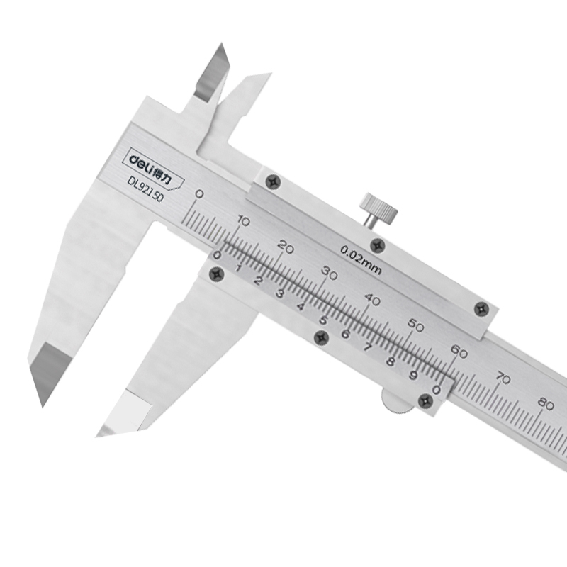 得力RS机械式简易卡尺游标读数 内径外径卡尺150mm