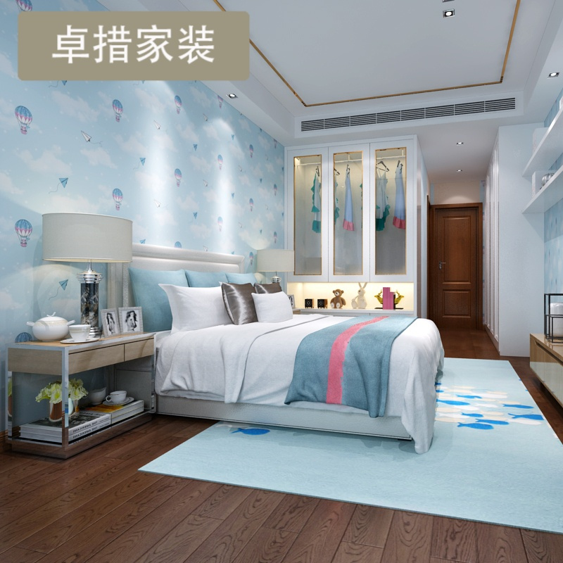 童趣儿童房卧室墙纸 欢乐儿童卡通墙纸 无纺布男孩女孩壁纸 U019壹德壹