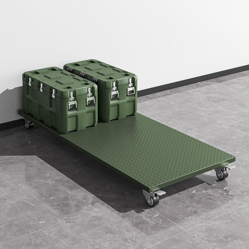 鑫金虎 军绿色移动托盘钢制物资装备周转托盘宽60cm高清大图