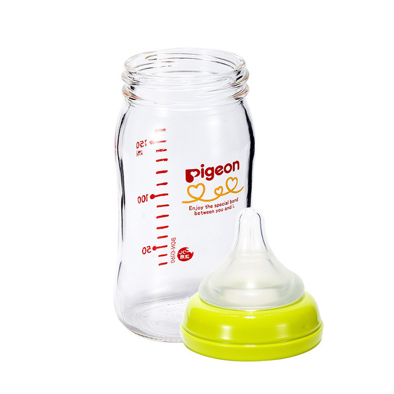 贝亲母乳实感 耐热玻璃奶瓶 绿色 160ml高清大图