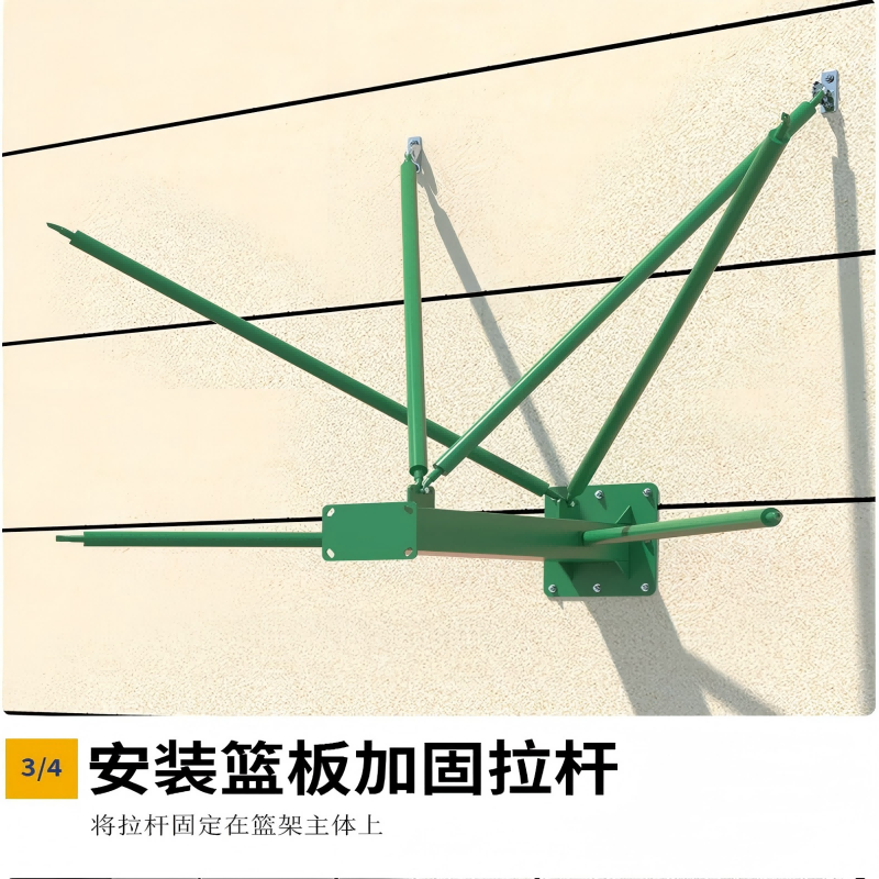 吉优JY-1078 挂壁式篮球架标准挂墙篮球板钢化玻璃家用室内外篮板篮球框户外高清大图