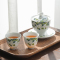 苏氏陶瓷(SUSHI CERAMICS)日式功夫茶具 青灰山茶杯陶瓷茶具 家用泡茶盖碗敬茶杯茶具礼盒装