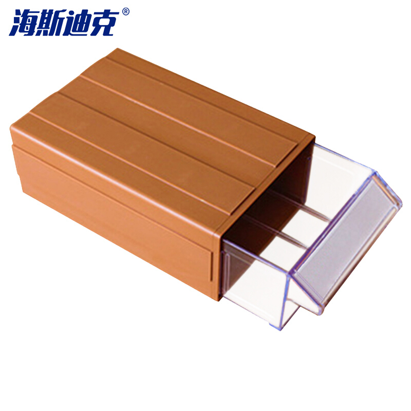 海斯迪克 gnjz-73 加厚组合式塑料零件盒 抽屉式物料盒 积木式元件盒螺丝盒 棕色F2#185*110*60(2个)