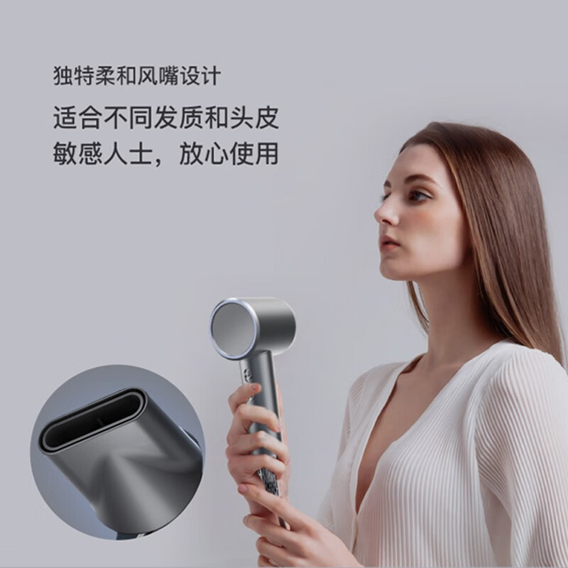 巴赫约翰 家用负离子大风力速干便携护发吹风机 XF-01高级灰高清大图