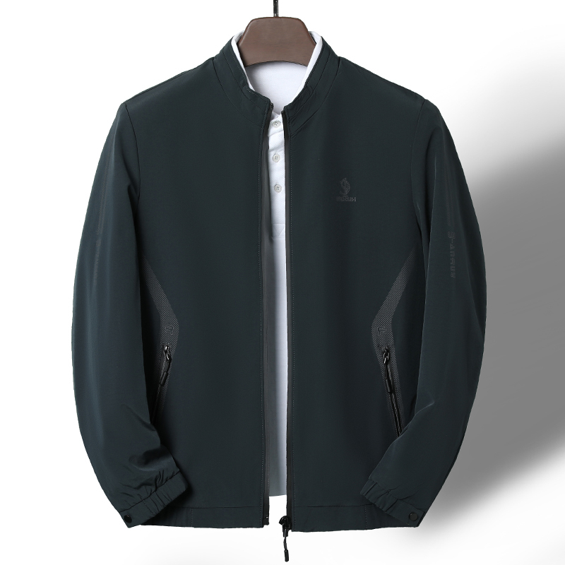 yuansu鹿竹爸爸秋装宽松外套春秋季薄款中年男装夹克衫中老年人休闲