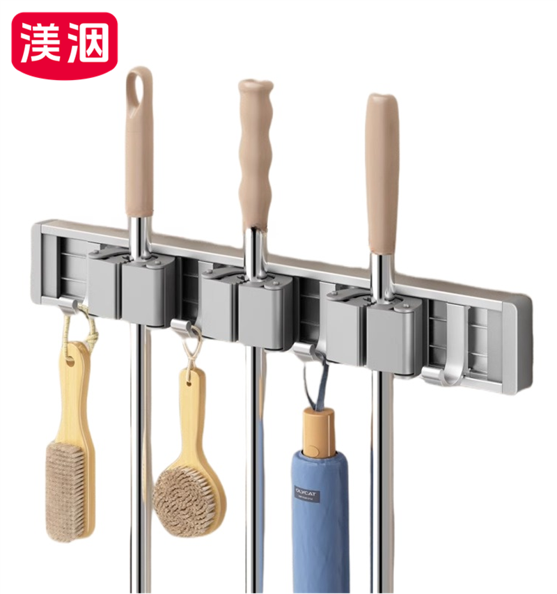 渼洇 拖把壁挂夹架 3卡4钩 个高清大图