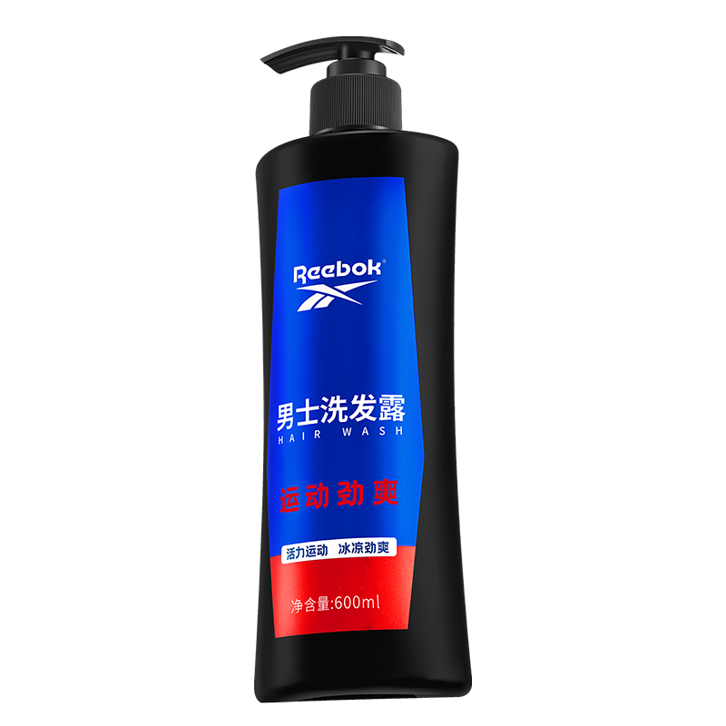 REEBOK锐步男士洗发露-运动劲爽600ml 控油止痒温和清洁去屑洗发露持久留香洗头膏男高清大图
