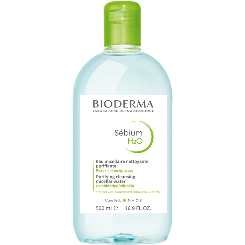 [随机送礼品]贝德玛(BIODERMA)卸妆水绿水净妍控油洁肤液500ml (清洁舒缓 眼唇脸三合一 油痘肌 油皮祛痘)高清大图