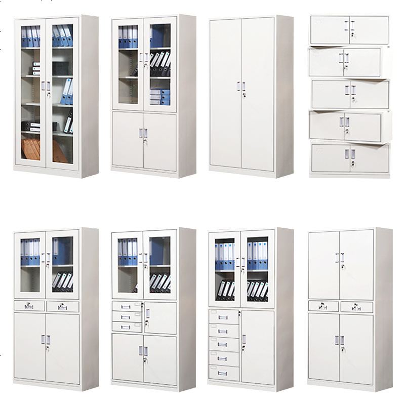 加厚办公铁皮文件柜资料柜带锁财务凭证档案柜书柜保密柜小矮柜子高清大图