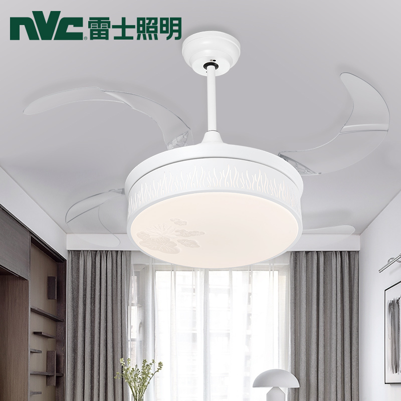 雷士照明NVC隐形扇风扇吊灯客厅餐厅卧室家用简约现代电扇灯具风扇灯带LED灯风扇智控变光