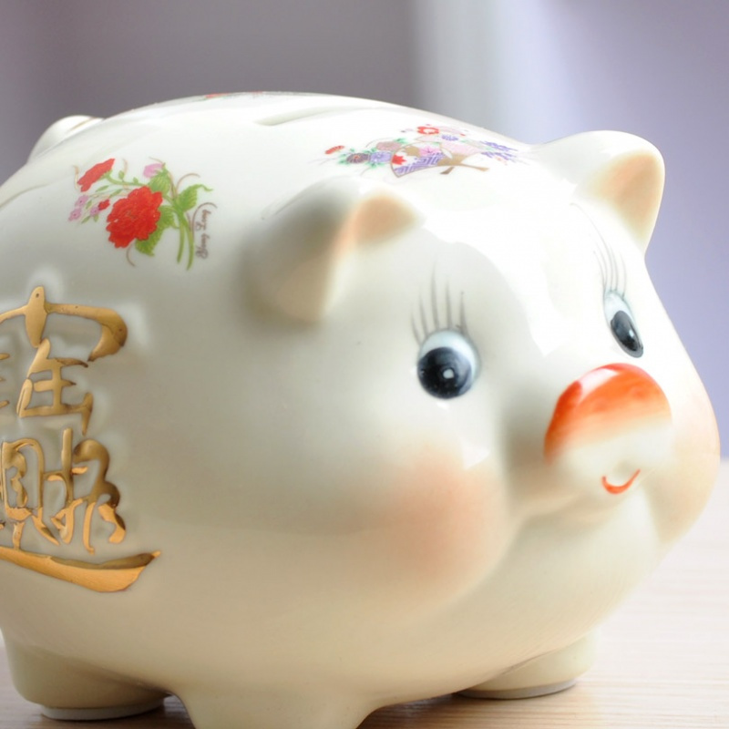 陶瓷储蓄罐存钱罐个性创意工艺品摆件家居装饰品摆设招财进宝猪