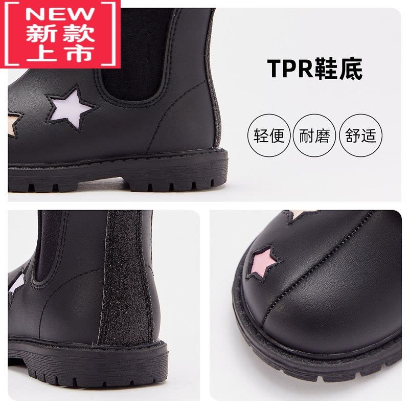 可莉允儿童靴子女童短靴冬季加绒童鞋宝宝公主鞋皮靴小童马丁靴图片