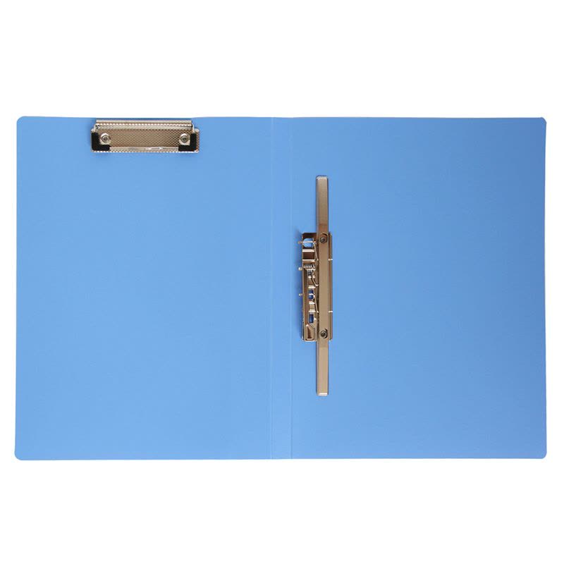 得力(deli) 5309蓝色[5只装]文件夹双夹文件夹板夹塑料文具A4加长夹子办公室长押夹+夹板图片