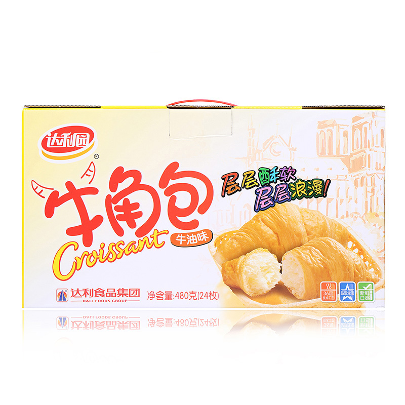 达利园 糕点 面包 零食 牛角包480g(牛油味)高清大图