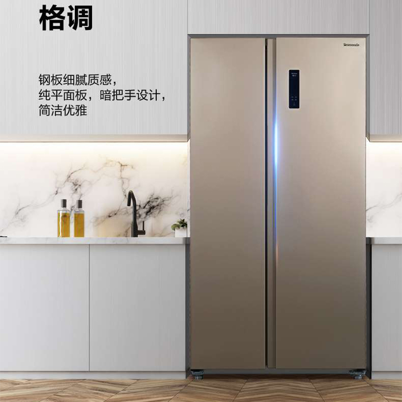 松下(Panasonic) NR-W57S1-N 对开式 无霜变频570升 家用电冰箱 超大容量银离子净化 香槟金