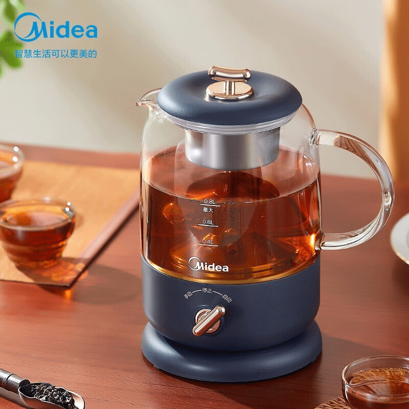 美的(midea)养生壶煮茶器煮茶壶电水壶热水壶烧水壶电热水壶迷你玻璃